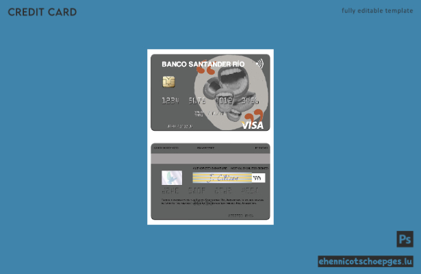 Argentinische Banco Santander Rio Visa-Karte – Beispielvorschau
